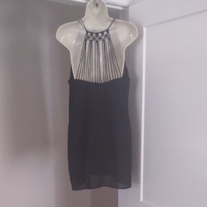 Naked Zebra Black Dress with Intricate Back Details - Size LARGE
